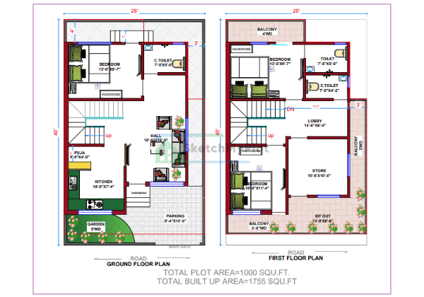 25x40 Floor Plan